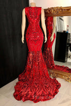 Amazing Sequins Mermaid Formal Prom Dresses Sleeveless V-Neck Online