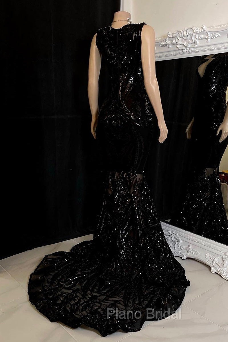 Amazing Sequins Mermaid Formal Prom Dresses Sleeveless V-Neck Online