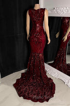 Amazing Sequins Mermaid Formal Prom Dresses Sleeveless V-Neck Online