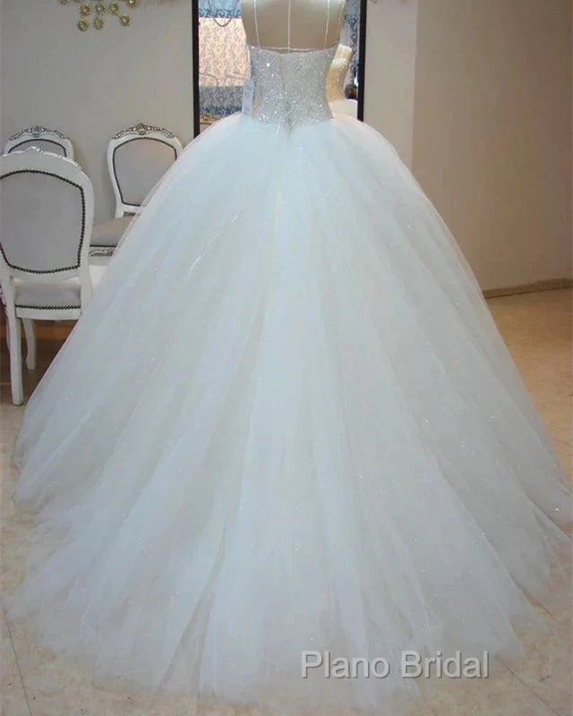 Arabic Sequin Ball Gown Tulle Sweetheart White Wedding Dresses Secondary image