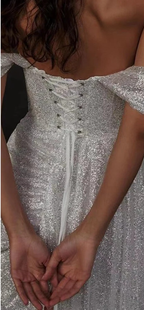 Mermaid Sweep Train Split Front Sequins Luxury Formal Evening Dresses