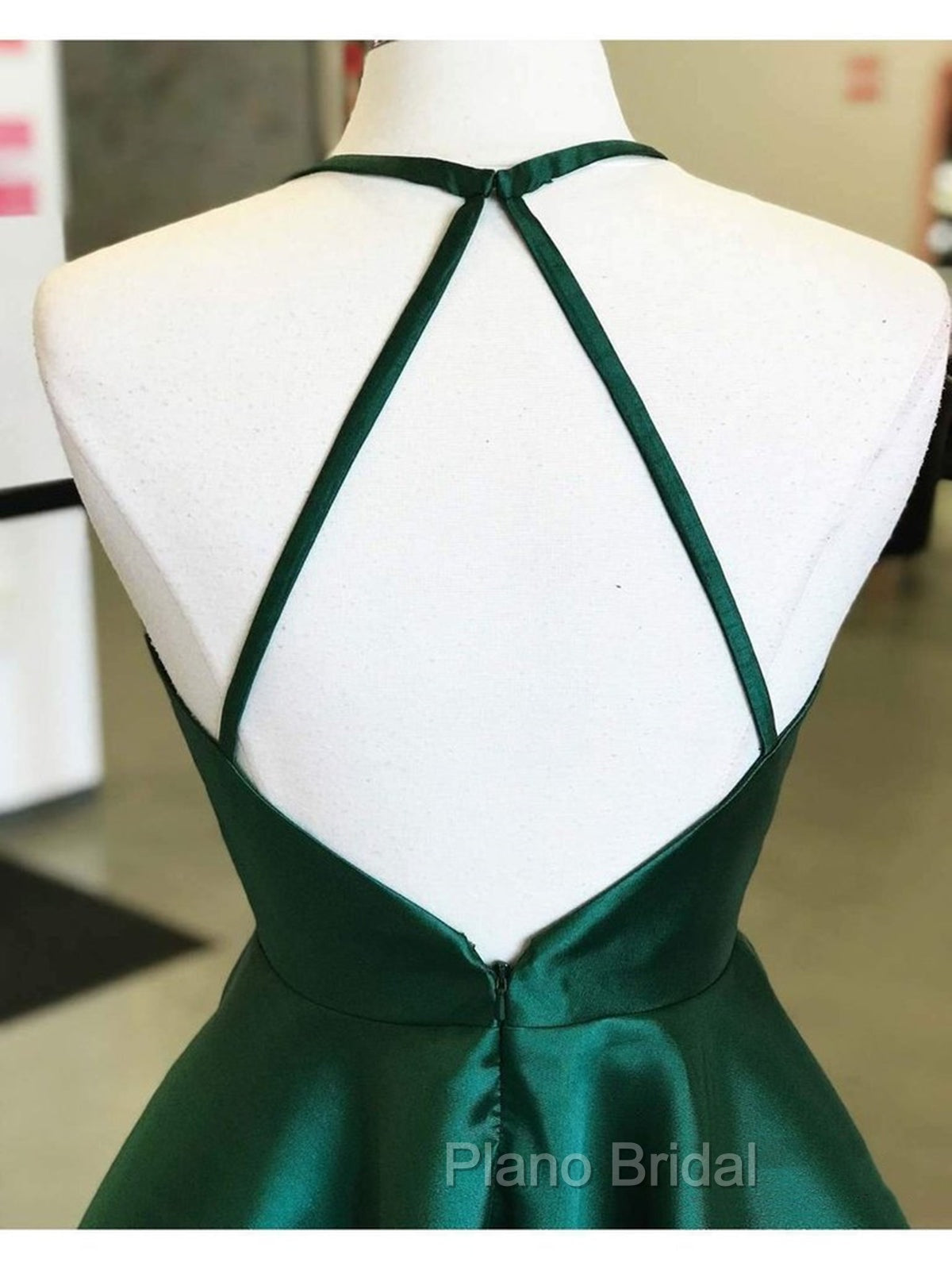 Backless Dark Green Short Formal Prom Dresses, Short Dark Green Formal Homecoming Dresses Secondary image