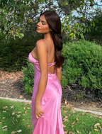 Backless Sapaghetti Straps Long Formal Evening Gown Formal Prom Dresses