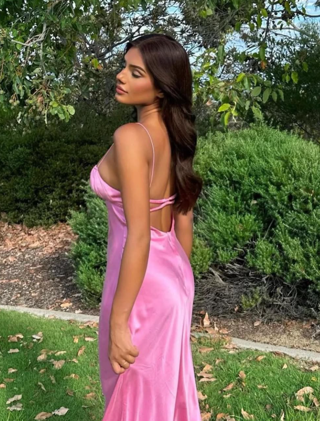 Backless Sapaghetti Straps Long Formal Evening Gown Formal Prom Dresses