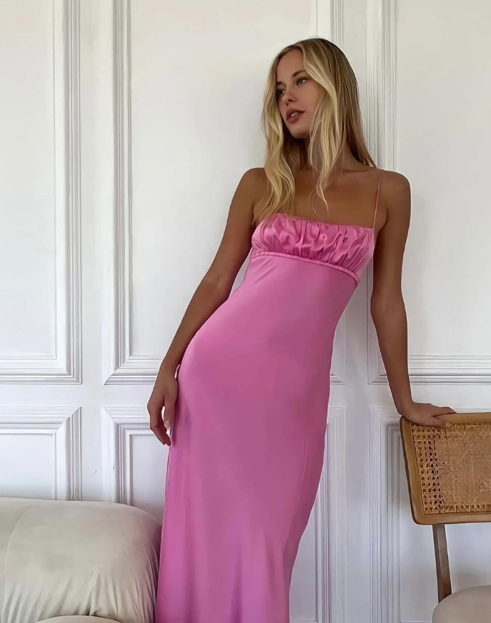 Backless Sapaghetti Straps Long Formal Evening Gown Formal Prom Dresses