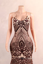 Backless Sequins Mermaid Formal Prom Dresses Burgundy Party Evening Dresses with Feather Chapel Train