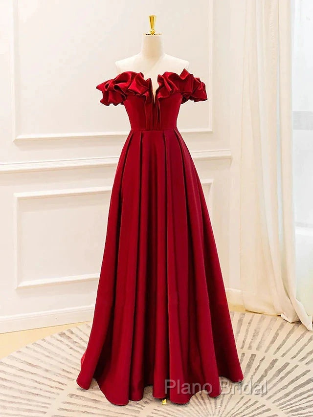 Ball Gown A-Line Formal Gown Empire Dresses Formal Prom Floor Length Sleeveless V Neck Jersey With Pleats Strappy