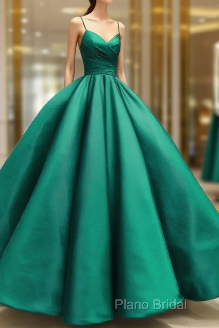 Ball Gown Dresses Satin V-Neck Spagetti Straps Main image