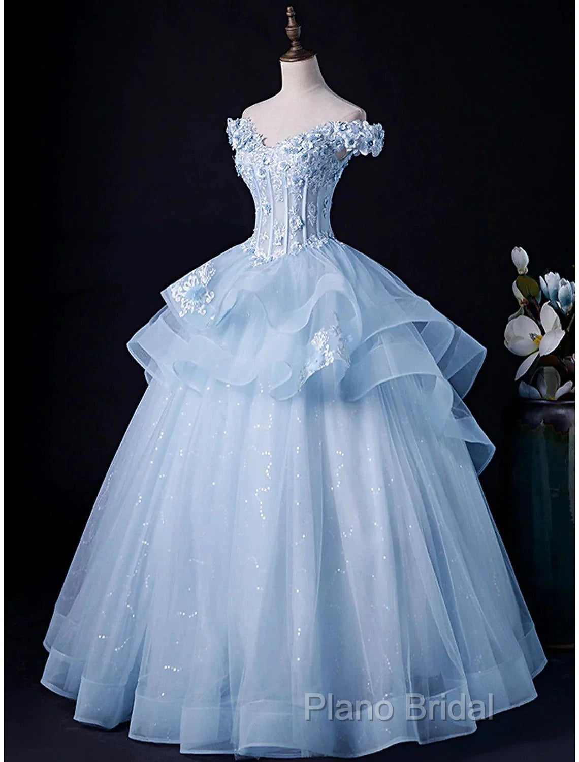 Ball Gown Formal Gown Minimalist Dresses Formal Wedding Guest Floor Length Sleeveless Off Shoulder Tulle Backless With Pleats Appliques