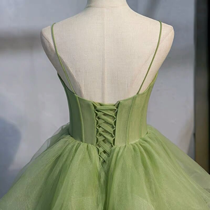 Ball Gown, Green Formal Prom Dresses Vintage Formal Prom Dresses