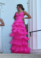 Ball Gown Hot Pink Straps Formal Evening Party Dresses Formal Prom Dresses