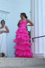 Ball Gown Hot Pink Straps Formal Evening Party Dresses Formal Prom Dresses