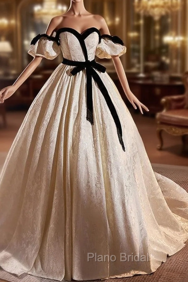 Ball Gown Ivory Off the Shoulder Formal Prom Dresses Main image