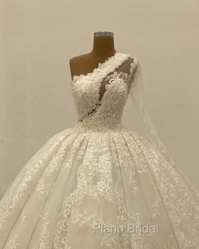 Ball Gown Lace Wedding Dresses One Shoulder Secondary image