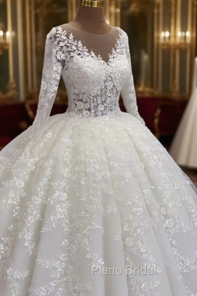 Ball Gown Long Sleeve Lace Wedding Dresses Main image