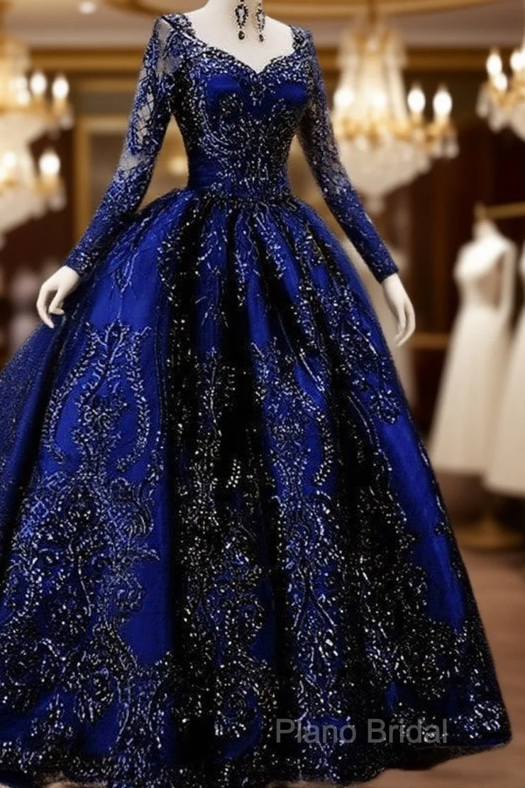 Ball Gown Long Sleeves Sequin Embroidery Dresses Main image