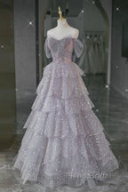 Ball Gown Off The Shoulder Tulle Formal Prom Dresses Evening Dresses