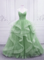 Green/Blue Long Shiny Elegant Spaghetti Straps Long Ruffled Organza Ball Gown Formal Evening Dresses Quinceanera Dresses
