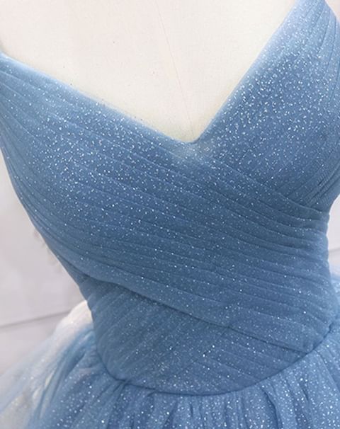 Green/Purple/Blue Fashion Elegant Spaghetti Strap Long Organza Ruffles Ball Gown Formal Evening Gown Graduation Gown Adult Ceremony Gown