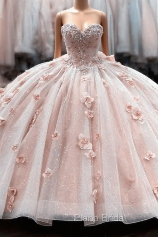 Ball Gown Organza Sweetheart Pink Quinceanera Dresses Main image