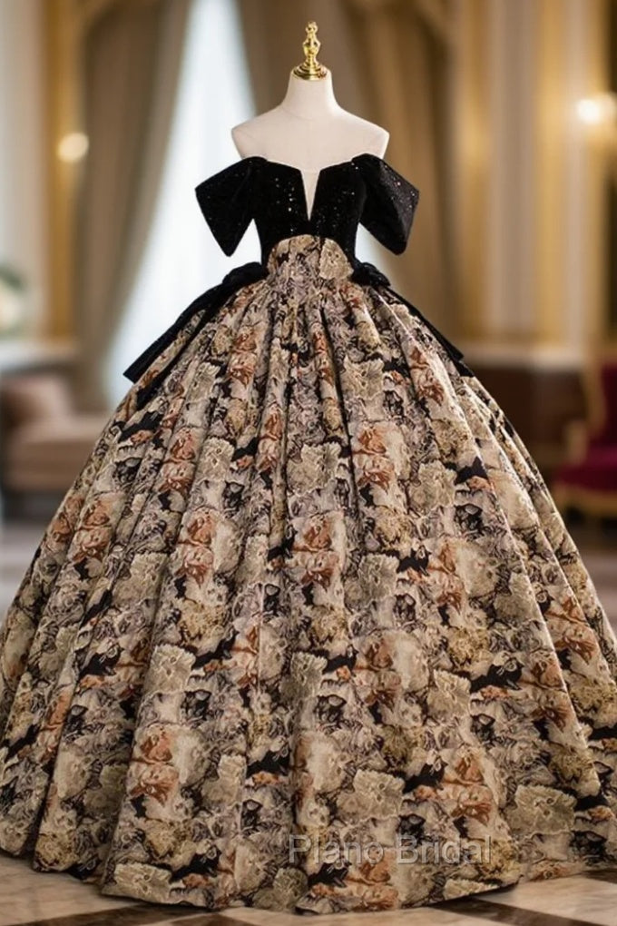 Ball Gown Print Strapless Quinceanera Dresses Main image