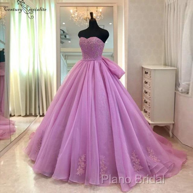 Ball Gown Formal Prom Dresses Floor Length Tulle Quinceanera Dresses