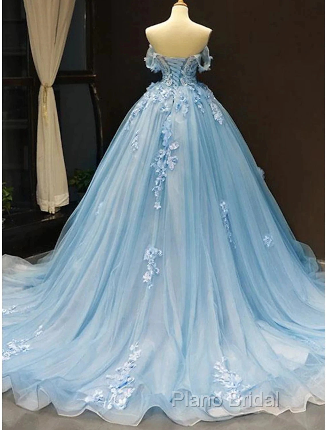 Ball Gown Formal Prom Dresses Floral Dresses Quinceanera Court Train Short Sleeve Sweetheart Lace With Pleats Appliques Secondary image