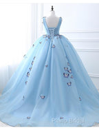 Ball Gown Formal Prom Dresses Luxurious Dresses Engagement Court Train Sleeveless V Neck Tulle With Pleats Appliques 2