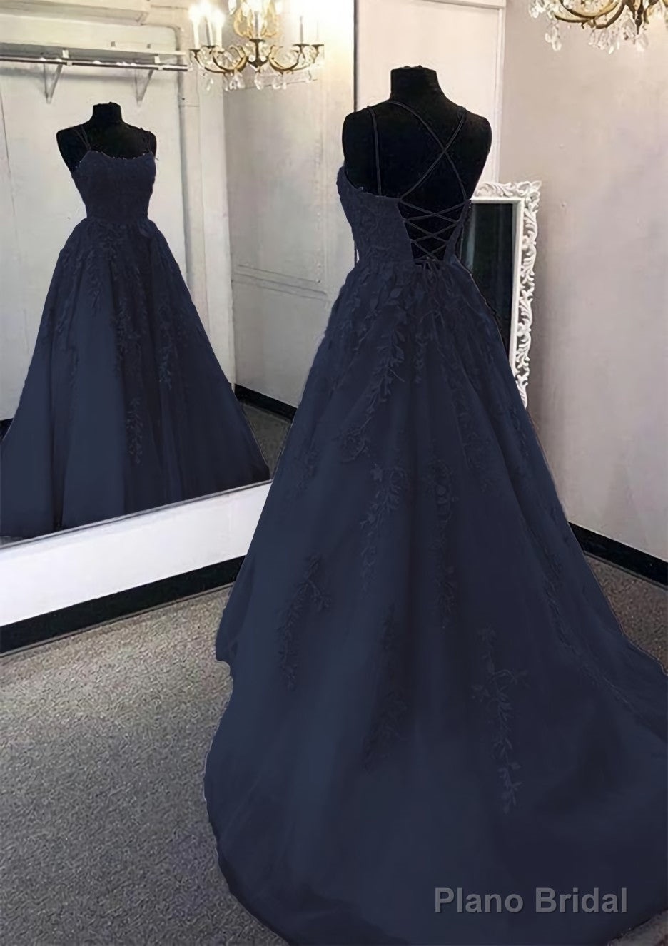 Ball Gown Scoop Neck Long/Floor-Length Tulle Prom Dresses Secondary image