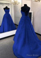 Ball Gown Scoop Neck Long/Floor-Length Tulle Prom Dresses