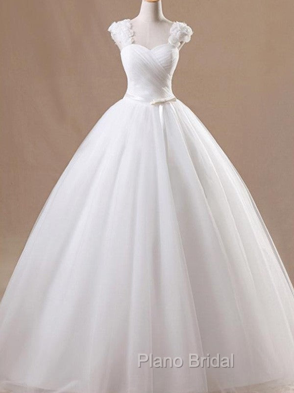 Ball Gown Sleeveless Square Floor-Length Ruffles Tulle Wedding Dresses Secondary image