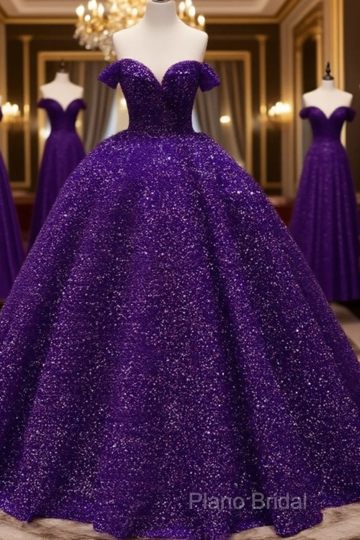 Ball Gown Sparkly Dresses Off The Shoulder
