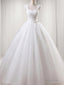 Ball-Gown Square Ruffles Floor-Length Tulle Wedding Dress