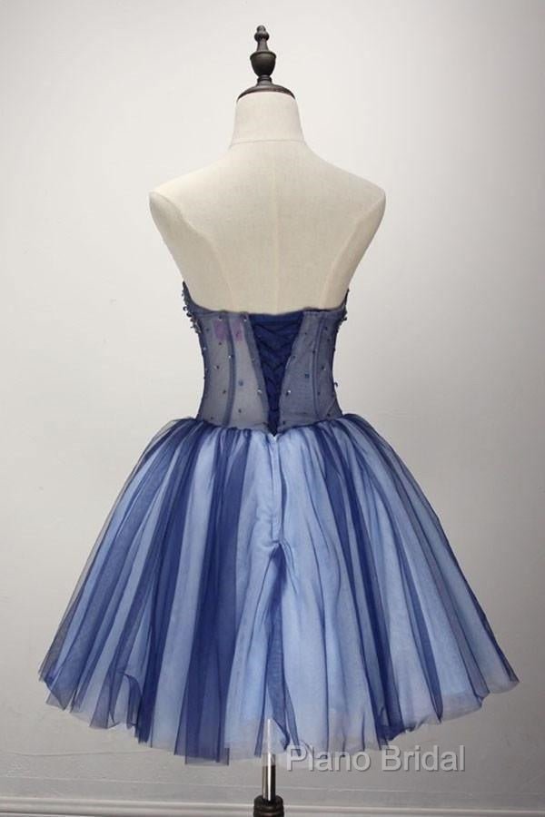 Ball Gown Strapless Short Tulle Homecoming Dresses With Beading Secondary image