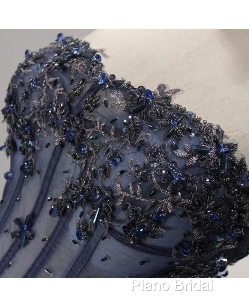 Ball Gown Strapless Short Tulle Homecoming Dresses With Beading
