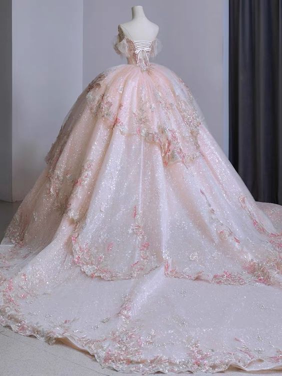 Ball Gown Sweet 16 Dresses Off The Shoulder Pink Sweet 16 Dresses