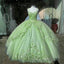 Ball Gown Sweet 16 Dresses Princess Quinceanera Dresses Lace Appliques Sweet 15 Party Formal Prom Ball Gowns