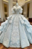 Ball Gown Tulle Lace Beading Wedding Dresses