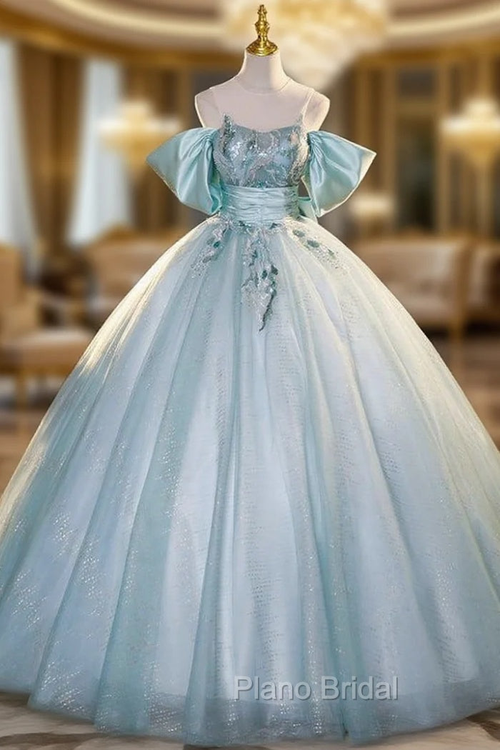 Ball Gown Tulle Sequins Appliques Quinceanera Dresses