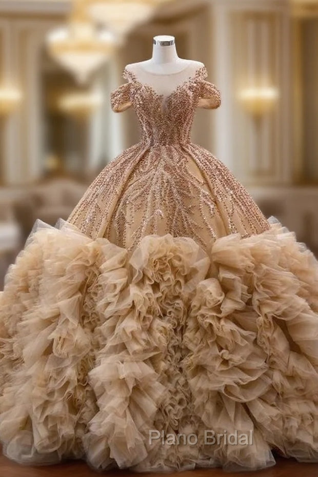 Ball Gown Tulle Sequins Beading Formal Prom Dresses Main image