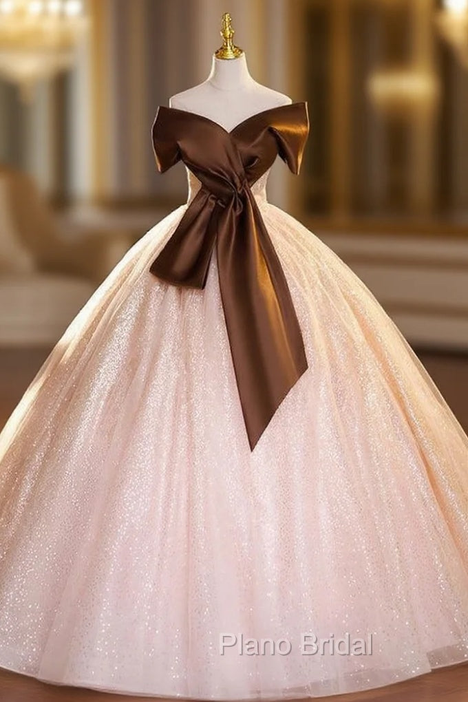 Ball Gown Tulle Sequins Off the Shoulder Quinceanera Dresses Main image