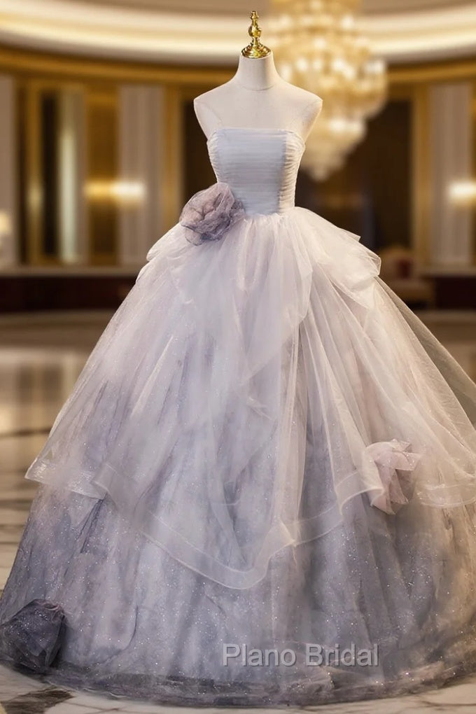 Ball Gown Tulle Strapless Flower Quinceanera Dresses Main image