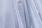 Ball-Gown Tulle Sweetheart Floor-Length Pearls Butterflies Quinceanera Dresses with Appliqued