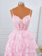 Ball-Gown Tulle V-neck Appliques Lace Corset Short/Mini Dress