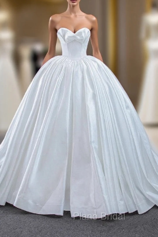 Ball Gown White Satin Sweetheart Wedding Dresses Main image