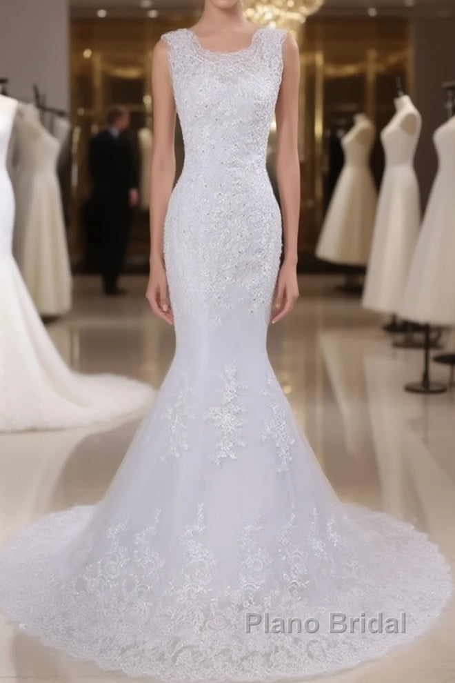 Beaded Lace Backless Mermaid  Wedding Dresses Main image