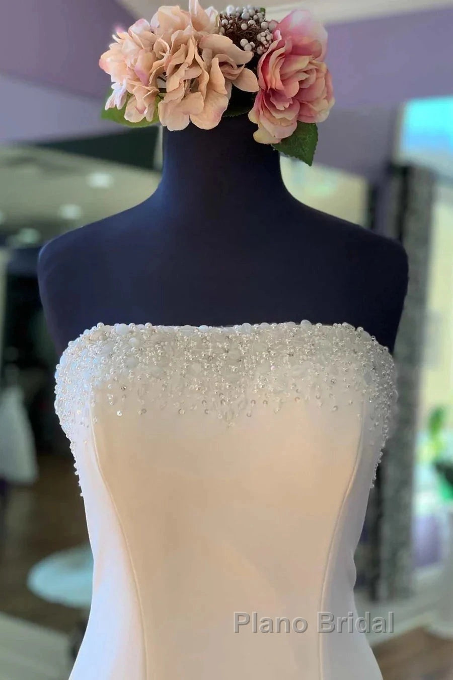 Beaded Strapless Mermaid Long Bridal Gown Secondary image