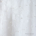 Beading Pearls Lace Floor Length Straps V-Back Backless White A-Line Wedding Dresses