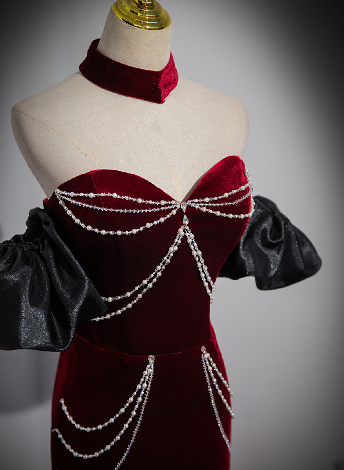 Beauiful Wine Red Off Shoulder Mermaid Long Formal Prom Dresses, Wine Red Party Dresses