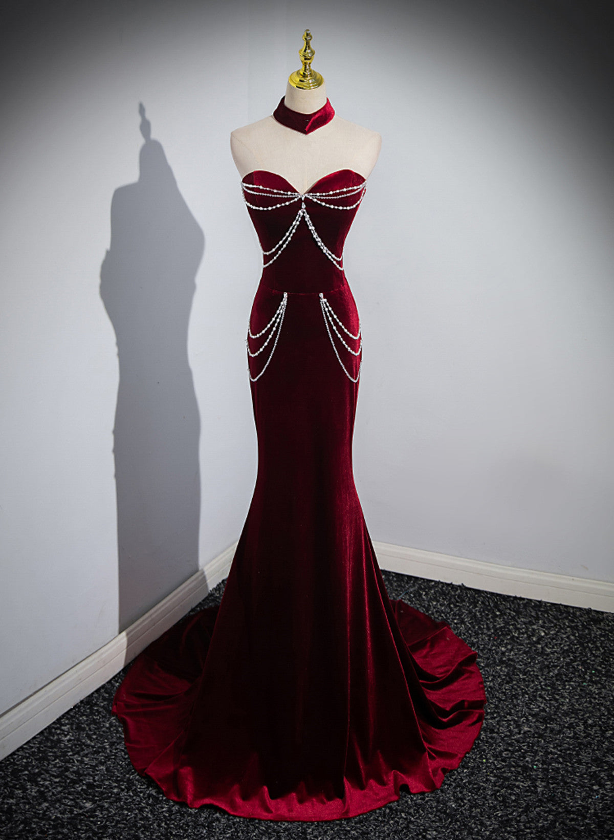 Beauiful Wine Red Off Shoulder Mermaid Long Formal Prom Dresses, Wine Red Party Dresses
